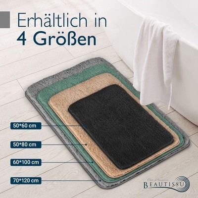 Badematte Badvorleger Hochflor Badteppich Duschvorleger Badeteppich Rutschfest