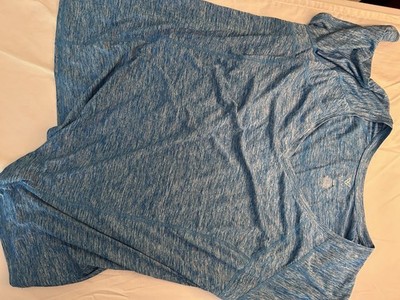 LIVI Active Women s Heathered Blue Crew Neck T-Shirt Lightweight  26/28