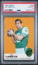1969 Topps #100 Joe Namath New York Jets PSA 6