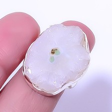 Solar Quartz Eye Handmade 925 Sterling Silver Jewelry Ring s.8 R6085-53