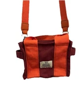 BDG Urban Outfitters Serena Solid Mini Canvas Tote Bag Burgundy Orange