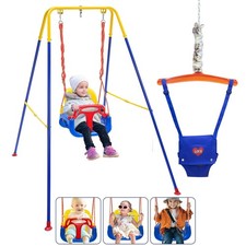 Toddler Swing Set, 3-in-1 Baby Swing Outdoor/Indoor, Toddler Swing Jumper wit...