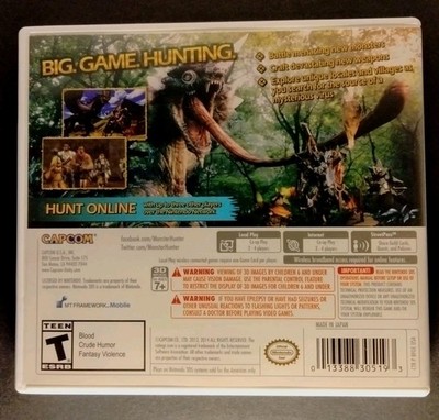 Monster Hunter 4 Ultimate Nintendo 3ds Authentic Case Box Artwork