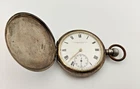 Antique Stirling Silver Pocket Watch Full Hunter Rare American Waltham Austral.