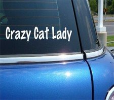 CRAZY CAT LADY PET MEOW FUNNY DECAL STICKER ART CAR WALL