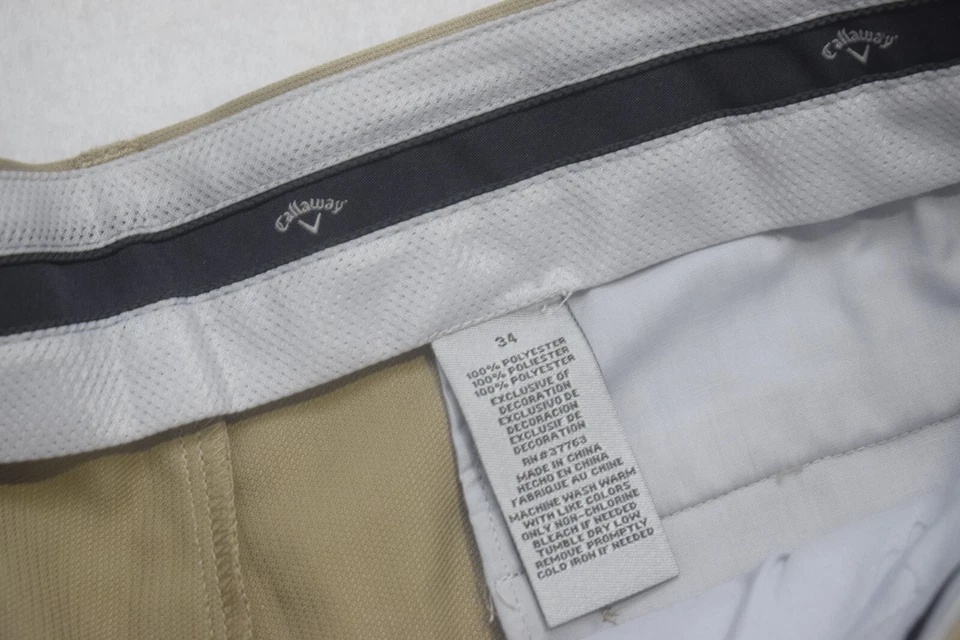 Pantalones Cortos de Golf Callaway Beige Rendimiento Plisados Atléticos Para Hombre Talla 34 x 11" Foto 3 de 4