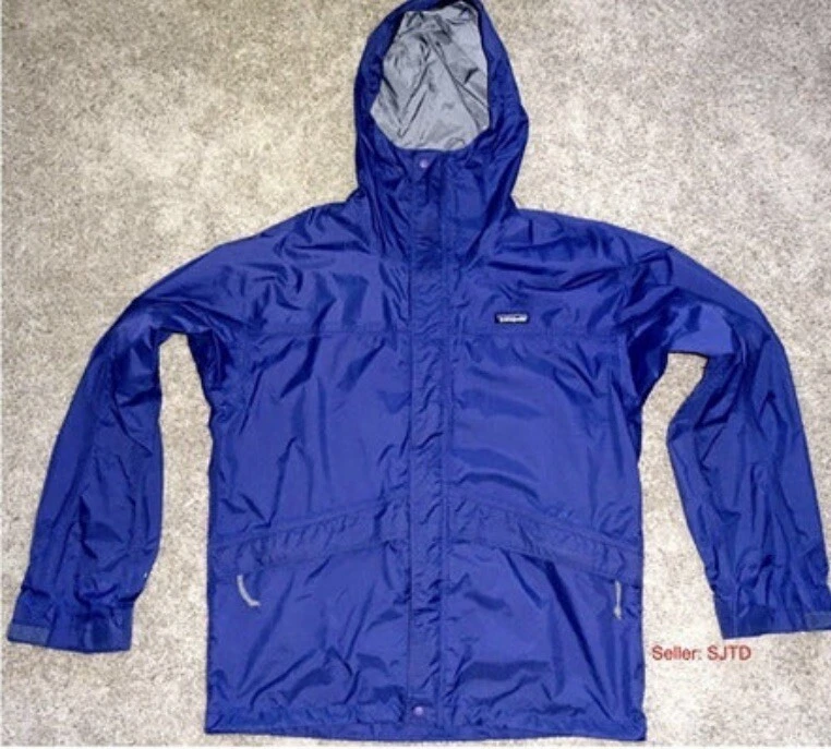 Patagonia Men's Hooded Full Zip Rain Jacket Royal Blue Medium 83615 READ