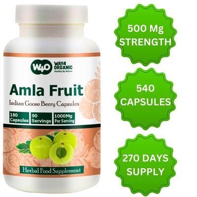 Amla Fruit Extract Capsules 540 Pills, 270 Days Supply(3 Packs) Amalaki Fruit