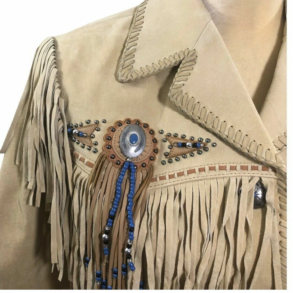 Women’s Cripple Creek Western Native American Suede Leather Buckskin Jacket  - Image 4 of 4