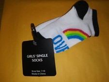 Girl fashion socks size 7 - 10 with rainbow Over it