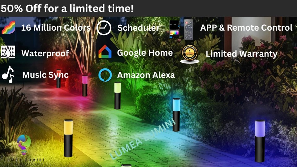 RGB RGBAI Outdoor WiFi LED Pathway Low Voltage Lights (Pack of 3 units) - Image 4 of 4