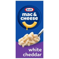 Kraft White Cheddar Mac & Cheese Macaroni and Cheese Dinner Pasta Shells, 7.3 oz