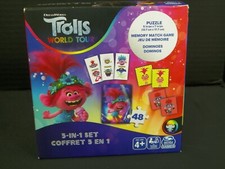 DreamWorks Trolls World Tour 3 in 1 set 48pcs Puzzle Memory Cards Dominoes