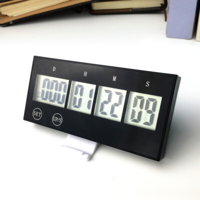 999 Tage Digitale Zeitschaltuhr Wiederverwendbar Elektronisch für Zuhause Lernen Arbeit (Schwarz)