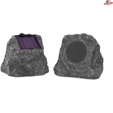 Wireless Bluetooth Solar Rock Speakers for Outdoor Sound Bliss - Pair