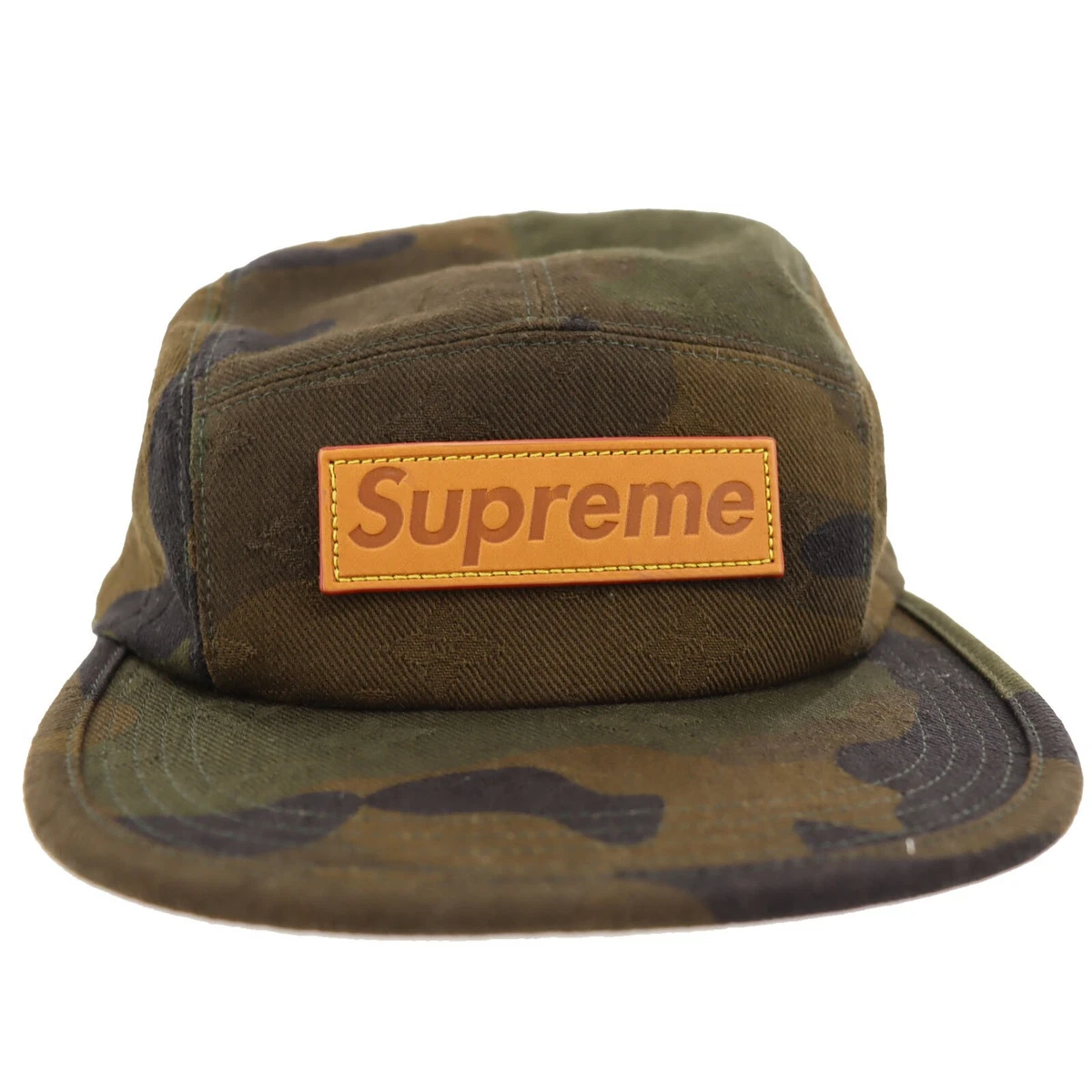 LOUIS VUITTON x Supreme LV Used Cap Camouflage Khaki Green Cotton France  #AH370