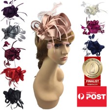 Women's Fashion Fascinators Spring Races Melbourne Cup Wedding Hat Satin Finish