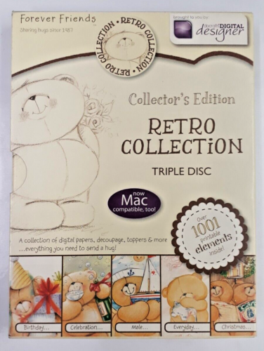 Docrafts Digital Designer CD - Forever Friends Retro Collection Triple CD Rom - Zdjęcie 1 z 12