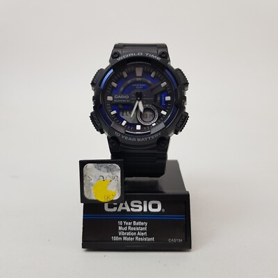 Casio Men's Quartz Illuminator Digital Black Resin Band 50mm Watch AEQ110W2A2KC