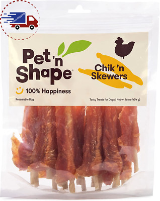 Pet 'N Shape Chik 'N Skewers   Chicken Wrapped Rawhide Chew Dog Treats