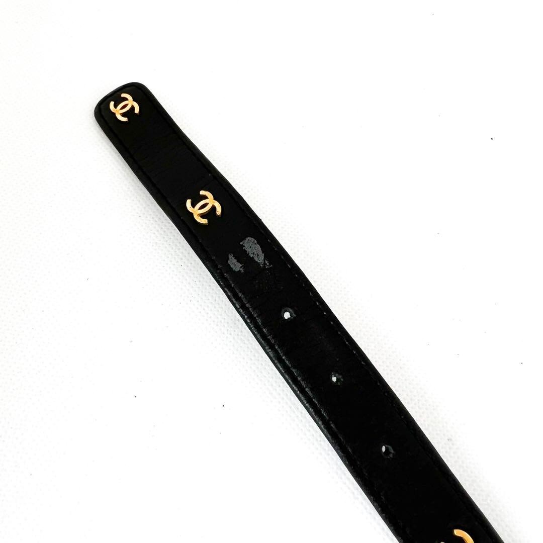 【CCマークでアクセントに♡】CHANEL ベルト CHANEL CC Logo Charm Leather Black Belt Size 65 26 Used from