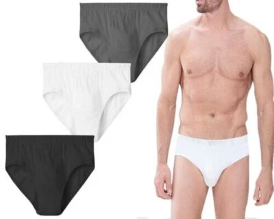CELEBRITY-FASHIONS 3 Pack Mens Classic Sports Soft Cotton Underwear Ribbed Slips Briefs Underpants