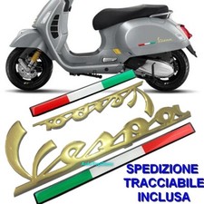 4X SCRITTA STEMMA LOGO VESPA ET2 ET4 50 125 150 PX 200 ADESIVO ADESIVI ORO