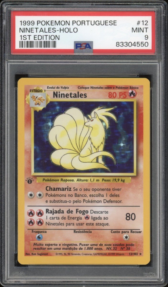 1999 Pokemon PORTUGUESE 1st Edition Base Set Ninetales Holo 12/102