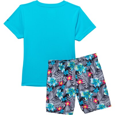 HURLEY Toddler Boy's 4T 2 Pc Swim Shorts Rash Guard Set Blue