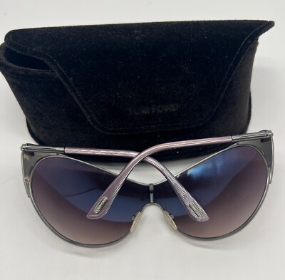 NWT Tom Ford Vanda Purple Cat Eye Sunglasses TOM FORD Vanda TF0364-80Z Gunmetal & Purple Cat eye shield  main image 4