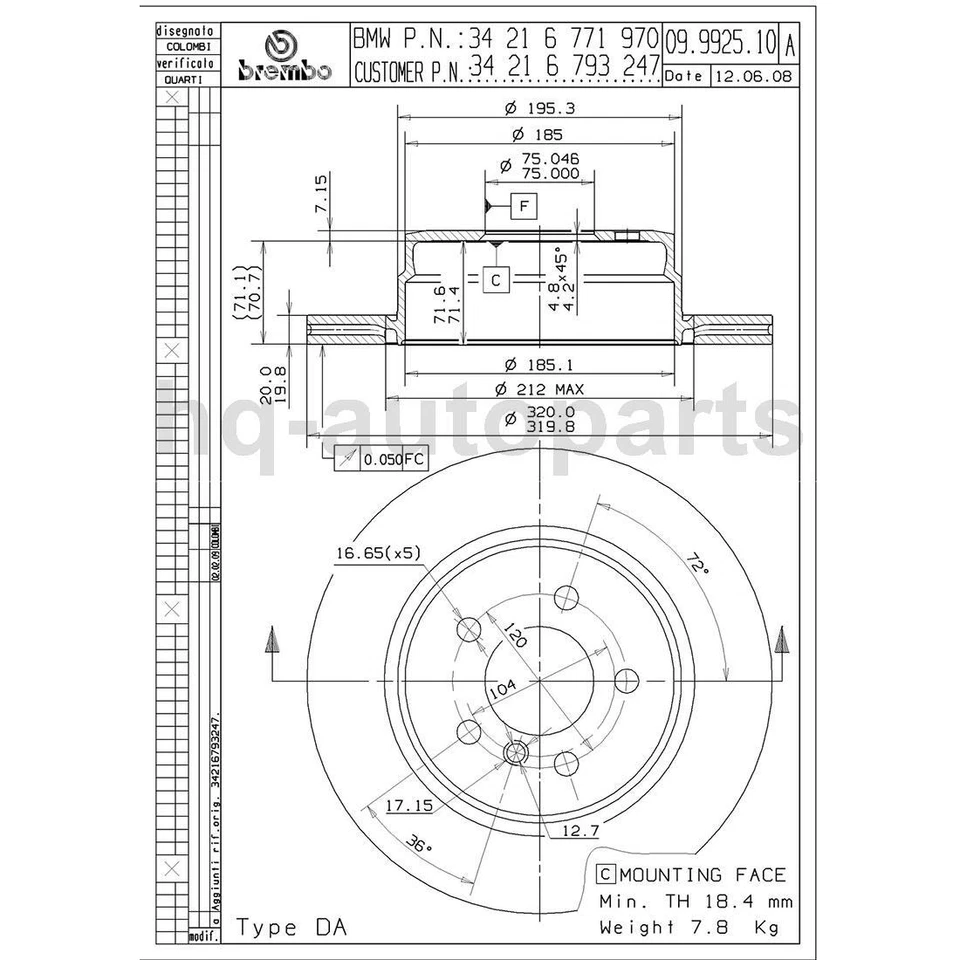Pastillas de freno rotores de freno para BMW X5 2017 2016 2015 2014 2013 2012 2011 2010 2009 Foto 2 de 4