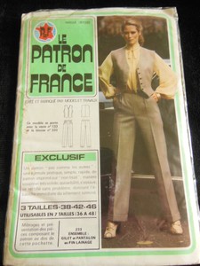 PATRON vintage pantalon gilet année 80 taille 38 42 46 "le ...