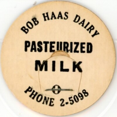 Milk Bottle Cap - Bob Haas Dairy - (Kalamazoo, Michigan, MI) - PHONE 2-5098
