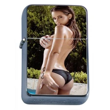 Finland Pin Up Girls D7 Flip Top Oil Lighter Wind Resistant 