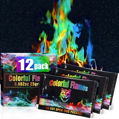 #ad Fire Color Changing Packets 12 Pack Long Burn Safe Magic Campfire $15.70