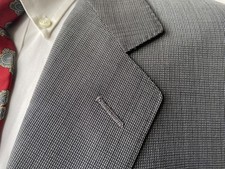 Canali Super 120's Gray Suit Wool Italian 2-pcs Birdeyes Sz 41L 41 Waist 35X31