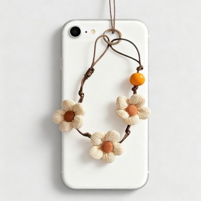 Flower Mobile Strap Comfortable PVC Necklace Multiple Use Keychain For Outdoors