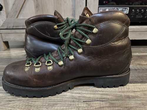 Vintage Polo Ralph Lauren Mens 11D Acworth Oiled Calf Leather Hiking Boots BROWN - Picture 2 of 14