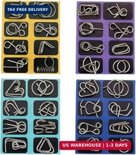 Metal Brain Teaser Puzzles, Set of 32 with Pouch, 32 puzzles, Multicolor