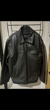 Vintage Black Real Leather Jacket Men’s M Minimal 90s Y2K