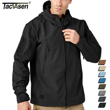 Men's Hooded Warm Jackets Fleece Outdoor Hiking Zipped Pocket Lightweight Coats