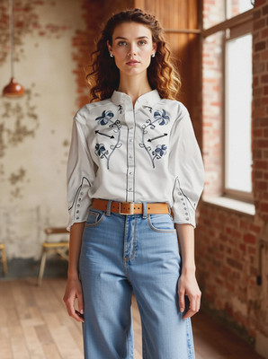 Vintage 70er Jahre Western Hemd H Bar C California Ranchwear - Floral