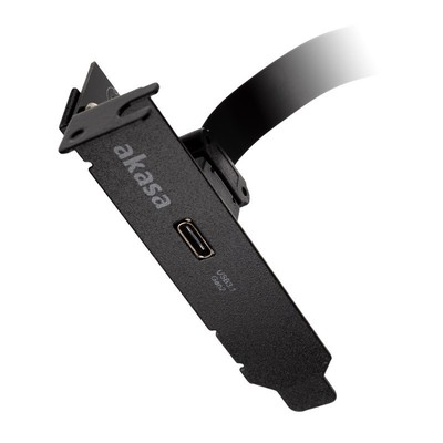 Akasa Low Profile PCI Bracket Adapter, USB 3.1 Typ C - schwarz
