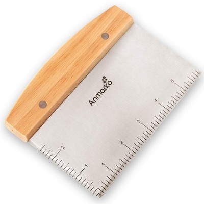Dough Cutter for Bread and Pizza Dough - Stainless Steel Metal Griddle Scrape...