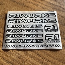 R1WURKS R1 WURKS RC CAR 4" X 3" STICKER SHEET