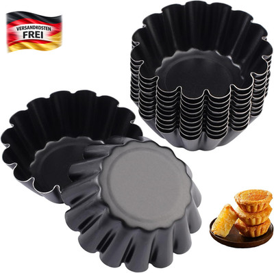 Mini Tartelette Förmchen Backform aus Kohlenstoffstahl antihaft 6,35 cm packung