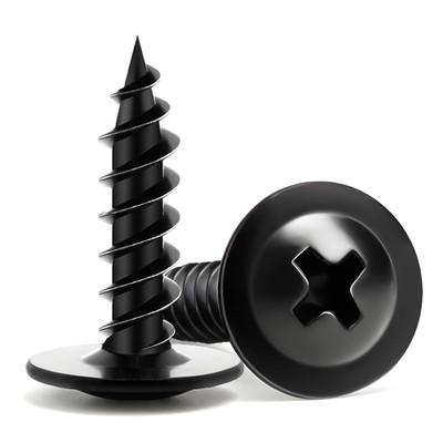 Wood Screws 3/4 Inch 125 PCS  Premium Phillips Truss Head Black Wood Scr