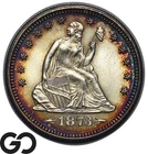 1873 Seated Liberty Quarter, Arrows, Lovely Rim Toner, Beautiful Solid Gem BU++!