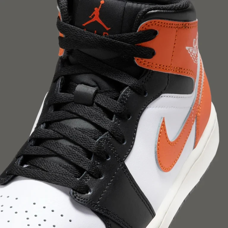 Nike Air Jordan 1 Mid Shoes White Black Starfish DQ8426-801 Men's