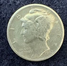 1943-S Mercury Dime, silver, beautiful coin, lots of luster, INV:2206